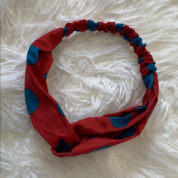 Dalaeli•Posh Boutique Item Accessories - Deep Red with Teal Polka Dot Twist Headband
